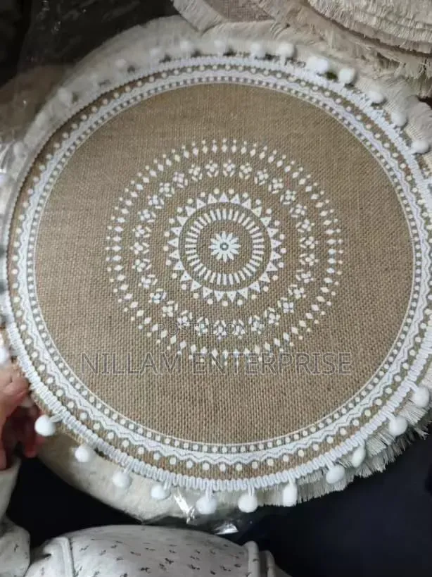 Round Woven Jute Table Mats 6pcs