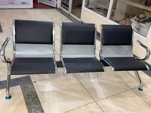 3-Link Padded Metallic Office Waiting Bench