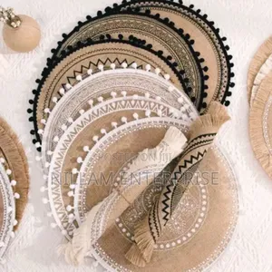 Round Woven Jute Table Mats 6pcs