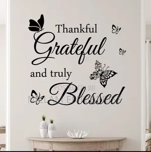 Diy Peel Stick Diy Simple Wall Stickers Thankful,Grateful Blessed )
