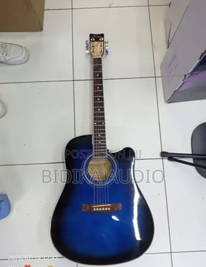 Blue Sunburst Cutaway Acoustic Guitar