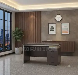 Office Desk; 1.4 Meter Executive Brown Offices Desk With Drawers