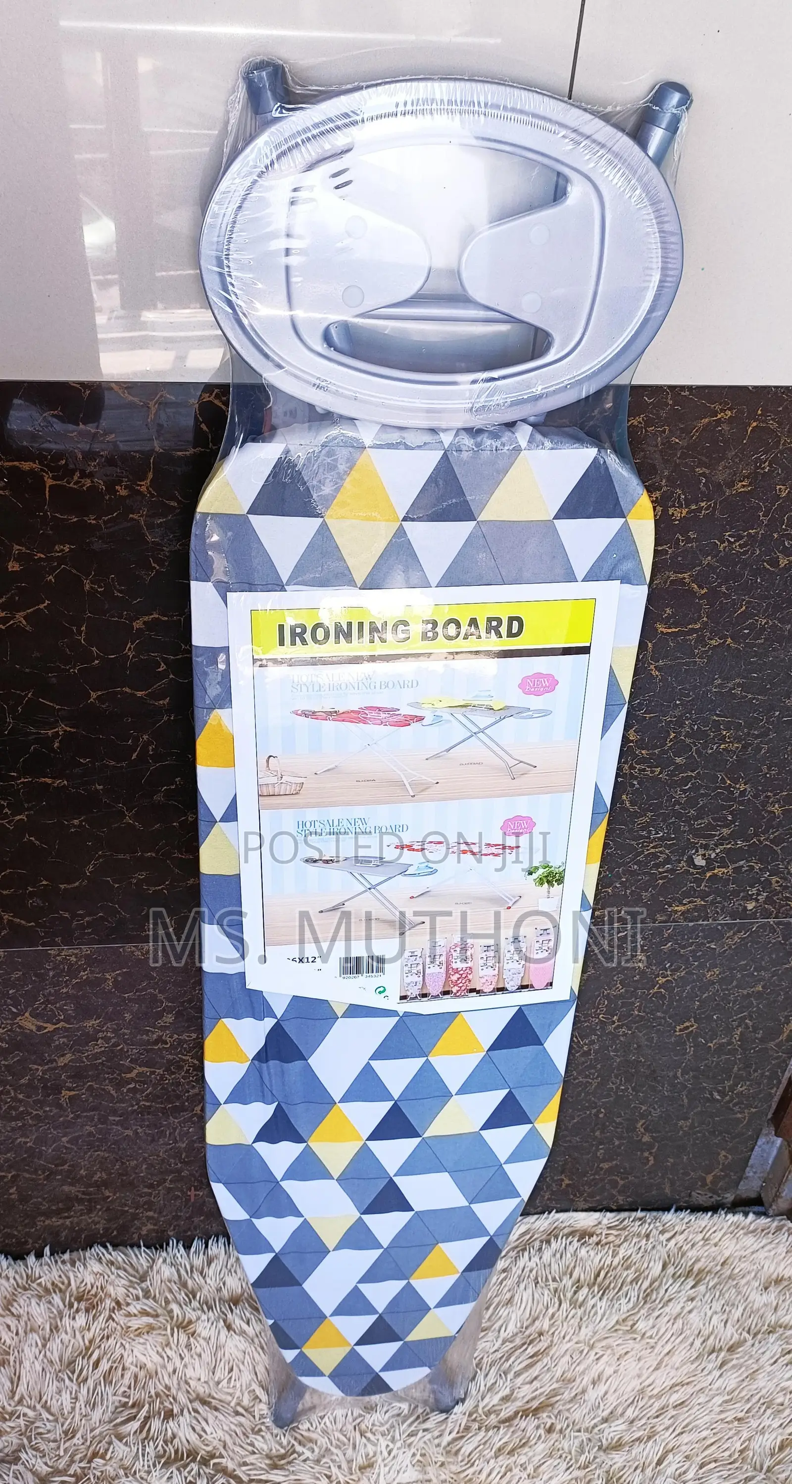 Foldable Ironing Board Featuring a Patterned Board