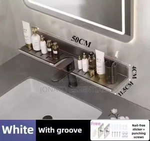 Wall Mounted Bathroom Organizer Shelf No Drill