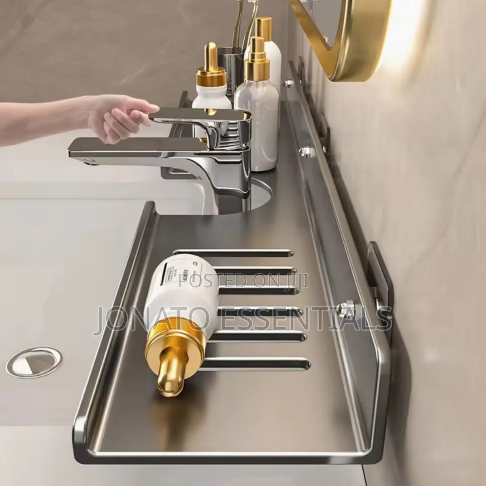 Wall Mounted Bathroom Organizer Shelf No Drill