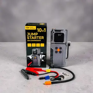 High Power 10-in-1 Car Jump Starter Digital Air Compressor Inflator