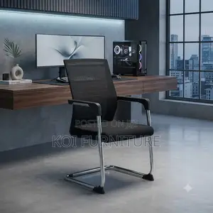 Office Chairs; Cantilever Chrome Frame Mesh Visitor Office Chair