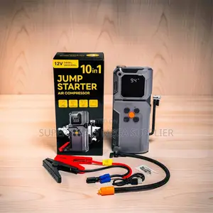 MultiFunction 10-in-1 Car Jump Starter Digital Air Compressor Inflator