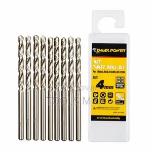 DMAX POWER 4mm HSS Twist Drill Bits-10 PCS Pack-Metal,Aluminum Steel