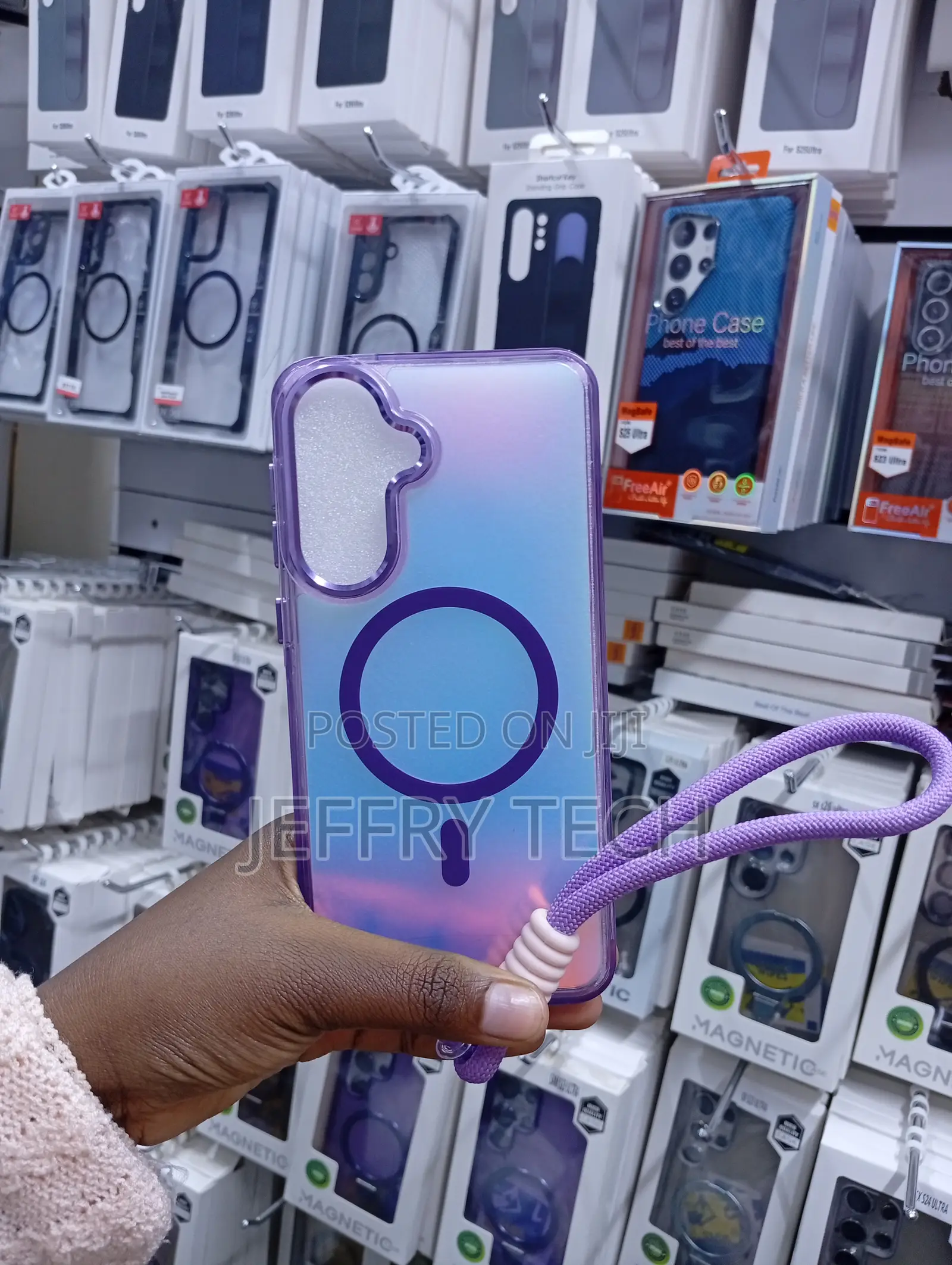 Magnetic Phone Case With an Integrated MagSafe-compatible Ring Stand,