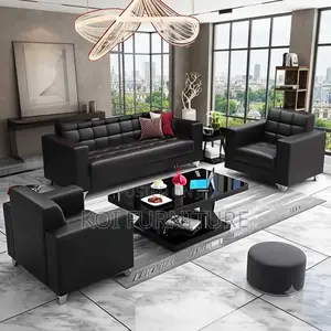 Office Sofa; Five Seaters Executive PU Leather Office Sofa Set