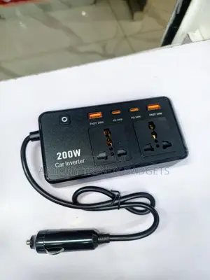 200W Vehicle Power Inverter Dual AC USB Fast Charge Adapter
