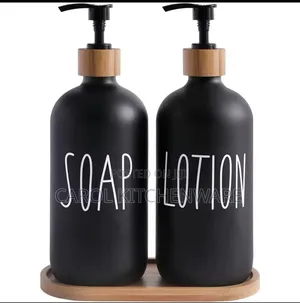 Soap and Lotion Dispenser Set With Stand