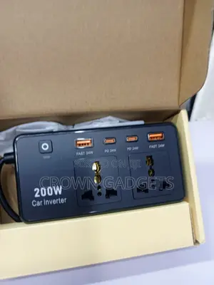 Portable 200W Car Power Inverter Dual AC Fast Charging Hub