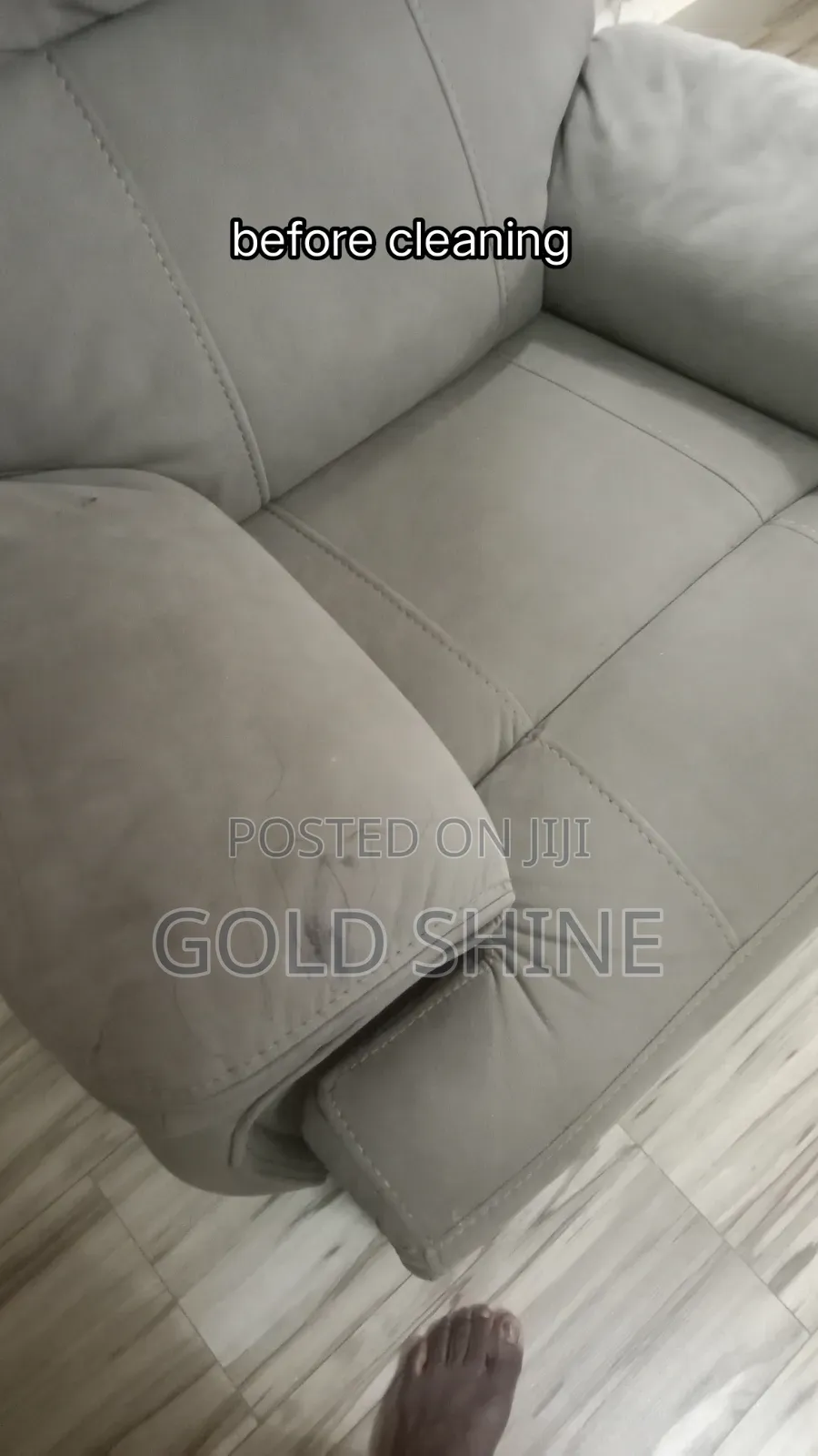 Before,during and After Cleaning Recliner Seat