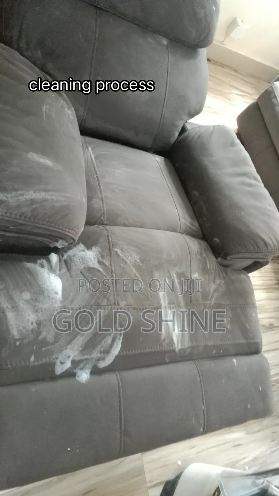 Before,during and After Cleaning Recliner Seat