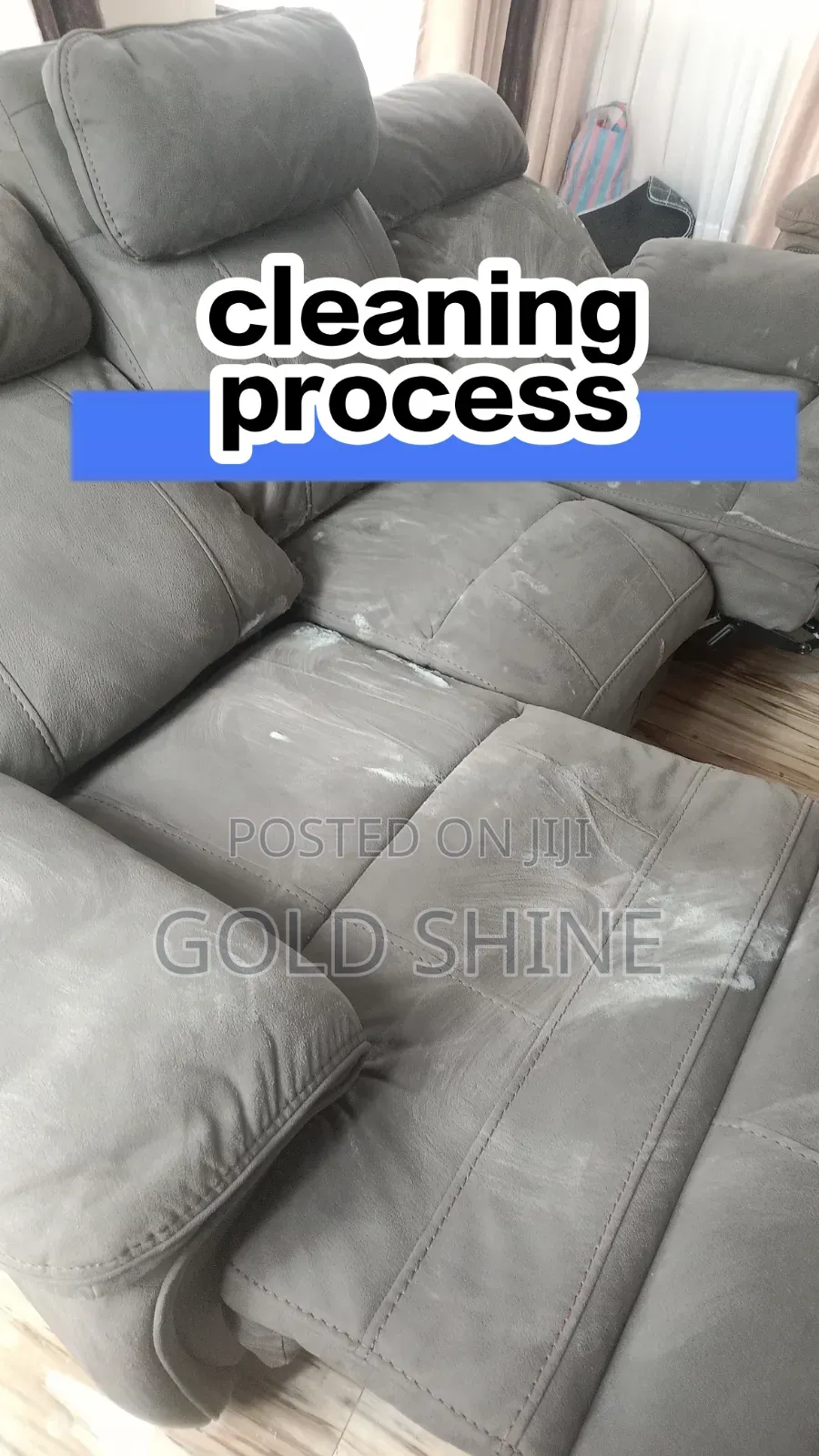 Before,during and After Cleaning Recliner Seat