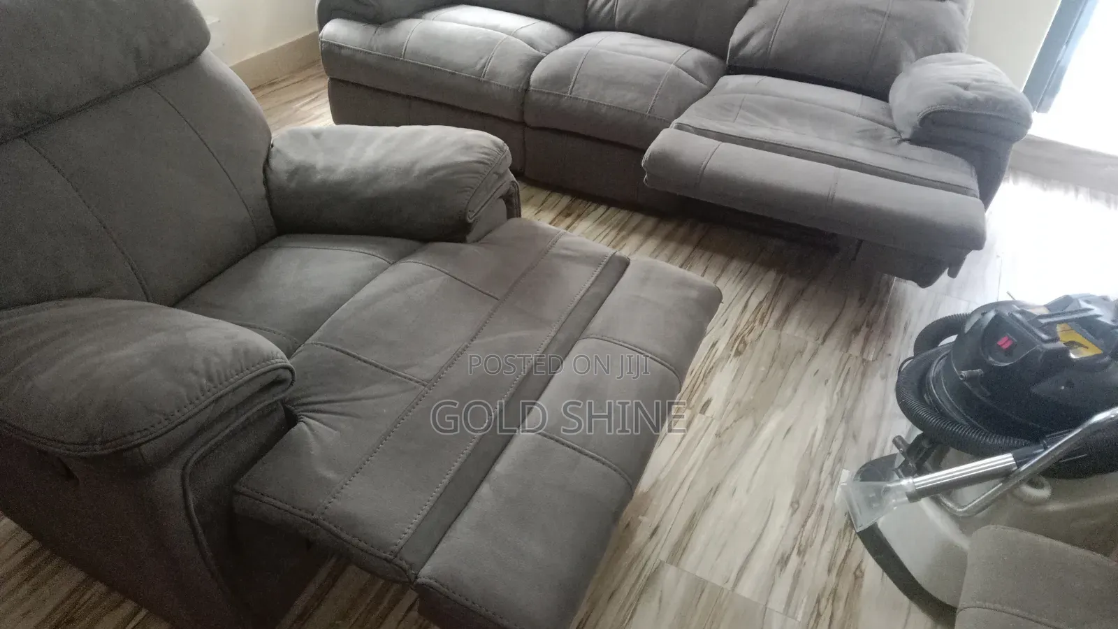 Before,during and After Cleaning Recliner Seat