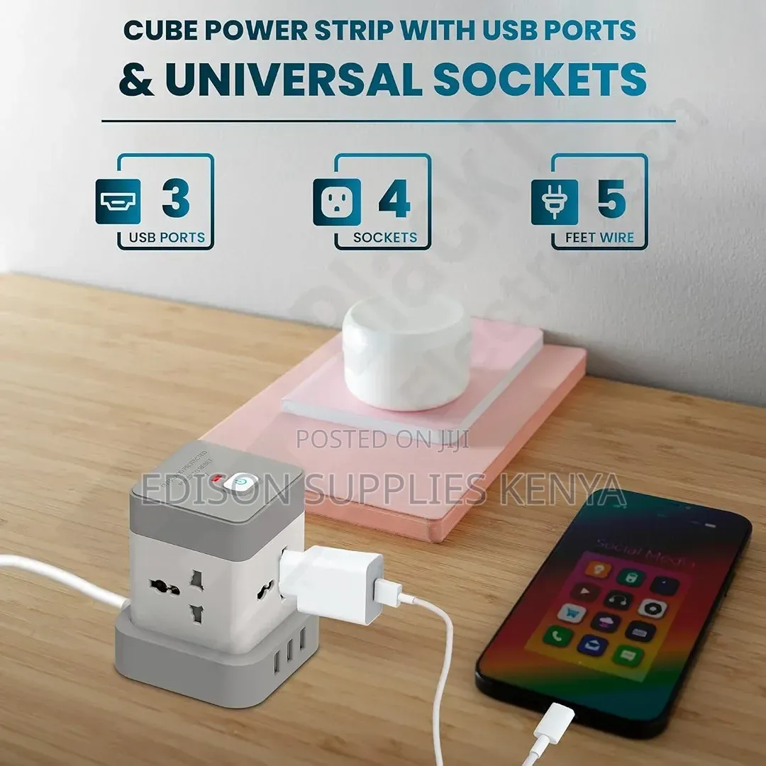 Cube Extension Cable Itel Power Cube Socket USB Multiplug Adapter 4Way