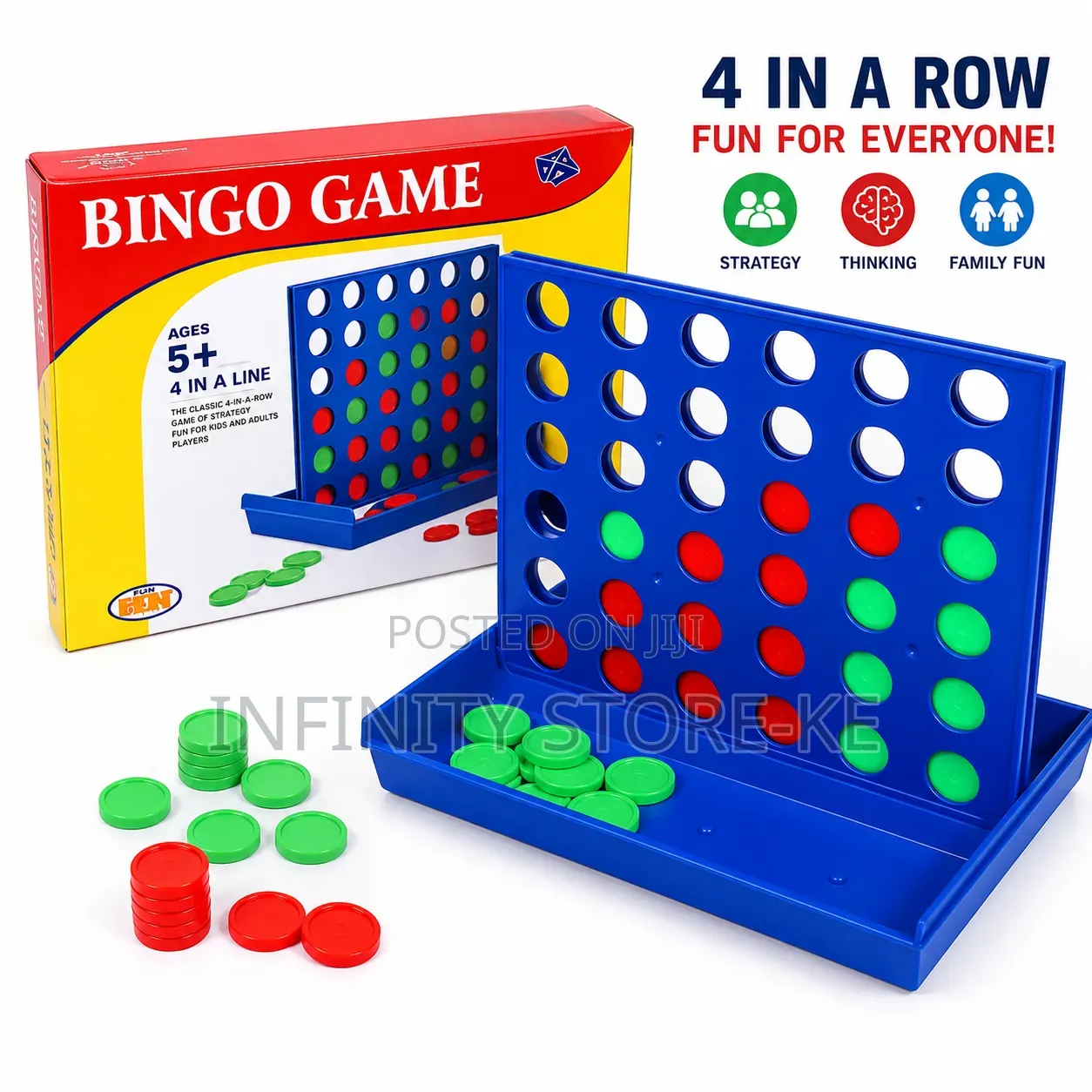 Title 4 in a Row Strategy Board Game – Classic Connect 4 Board Game