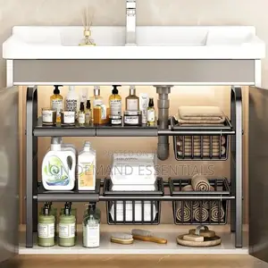 Under the Sink Adjustable 2 Tier Rack