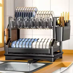 2-Tier Carbon Steel Dish Drying Rack