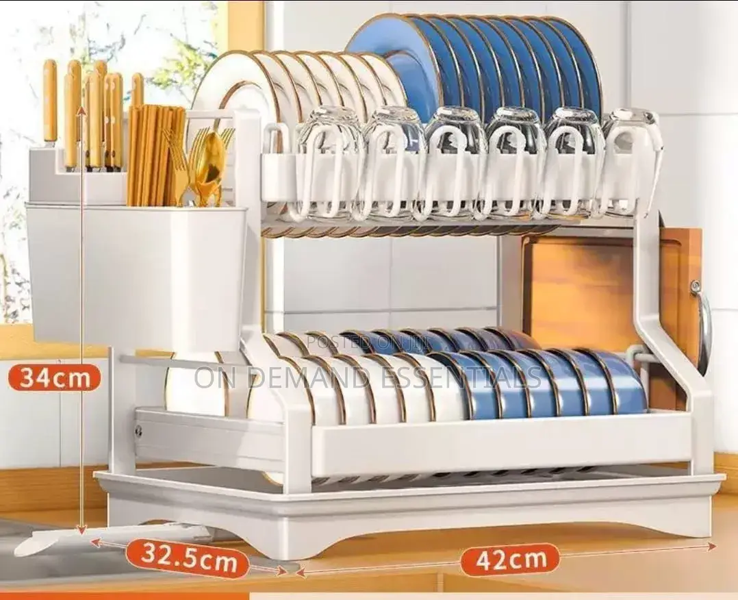 2-Tier Carbon Steel Dish Drying Rack