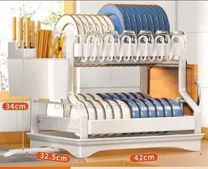 2-Tier Carbon Steel Dish Drying Rack