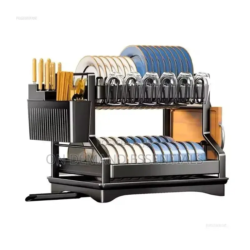2-Tier Carbon Steel Dish Drying Rack
