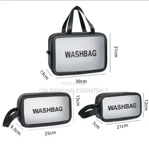 3pc Wash Bag Pouch With Wide Base