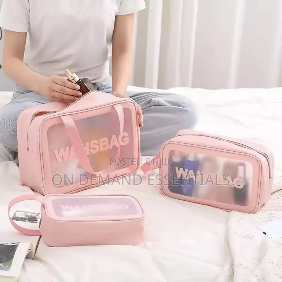 3pc Wash Bag Pouch With Wide Base
