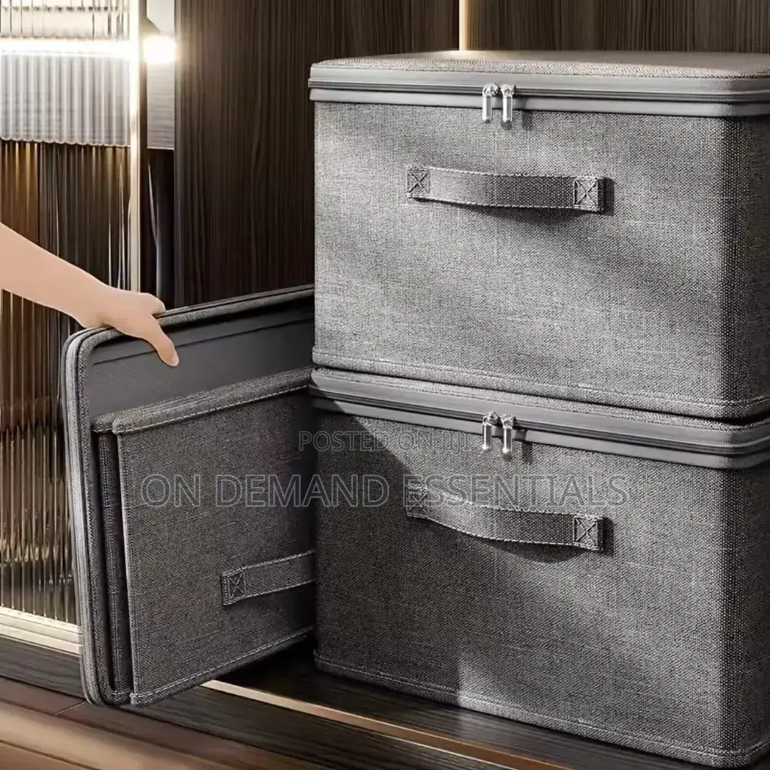 1pc Foldable Fabric Storage Box With Lid