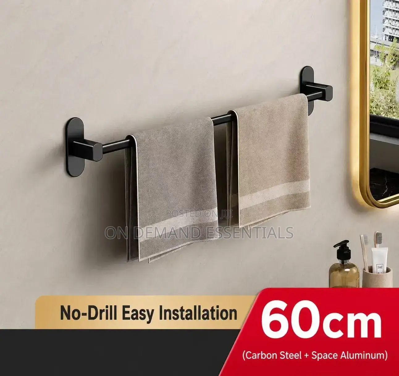 Punch-Free Space Aluminum Towel Rack