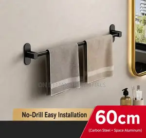 Punch-Free Space Aluminum Towel Rack