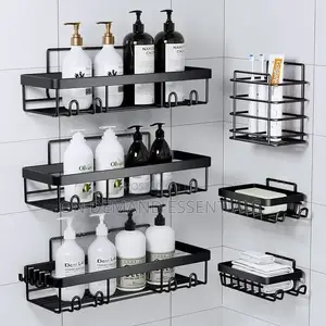 6pcs Set Shower Caddy Shelf/Bathroom Organizer Rustproof
★No Drilling