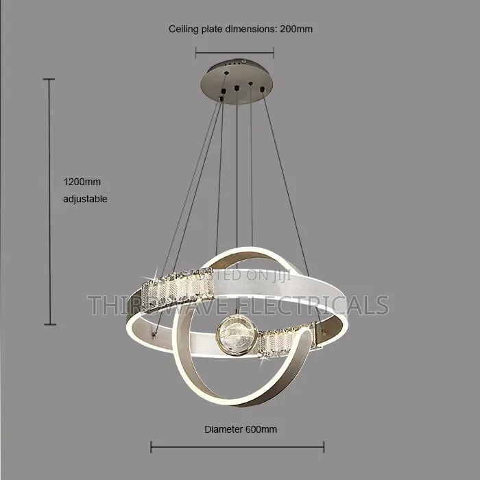Modern Gold Interlocking Ring Chandelier Pendant Light