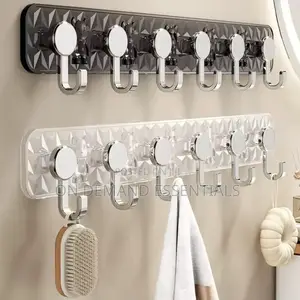 Strong Wall-Mounted Hook Rack (6 Hooks)