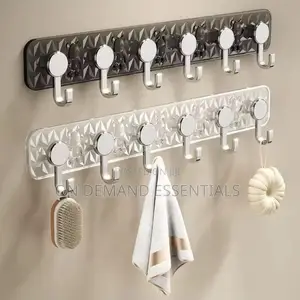 Strong Wall-Mounted Hook Rack (6 Hooks)