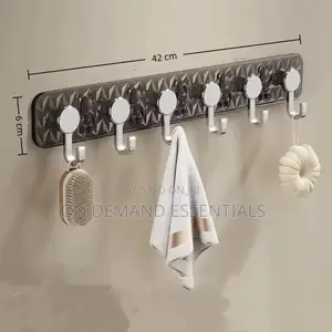 Strong Wall-Mounted Hook Rack (6 Hooks)