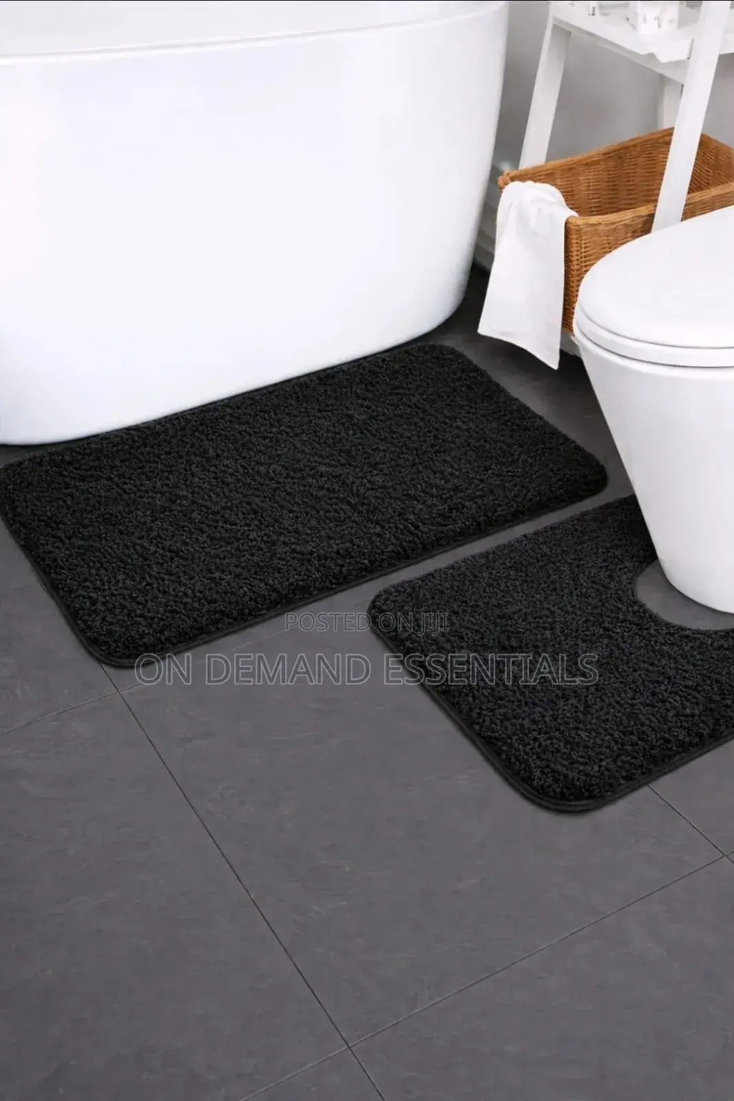 2pcs Ultra-Soft Plush Bath Mat Set