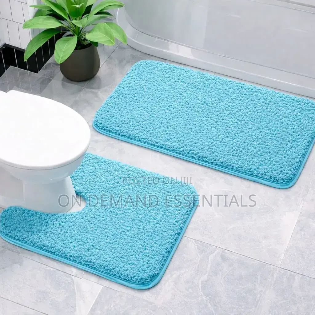 2pcs Ultra-Soft Plush Bath Mat Set