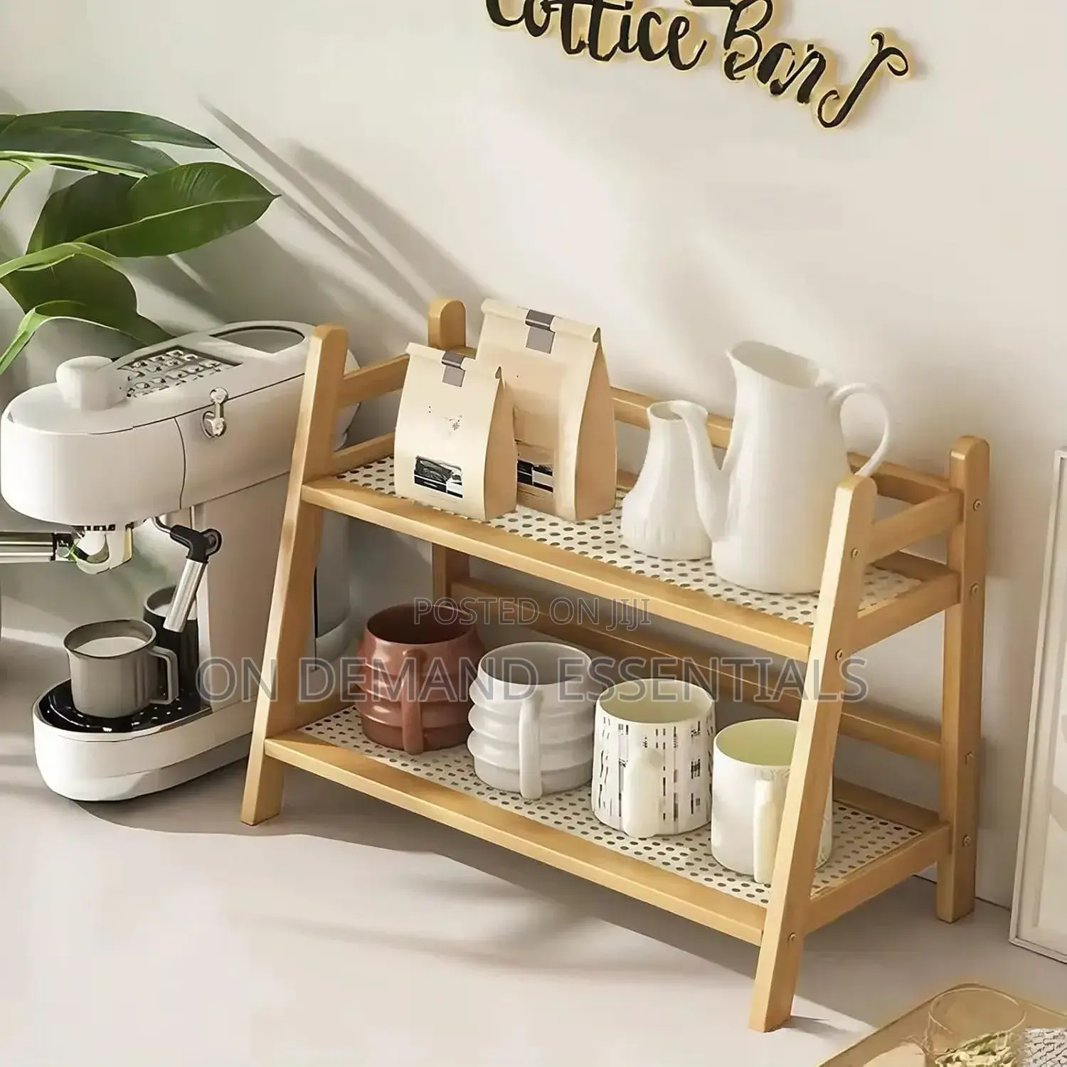 Wicker Style Bamboo Countertop Storage Rack