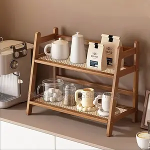 Wicker Style Bamboo Countertop Storage Rack