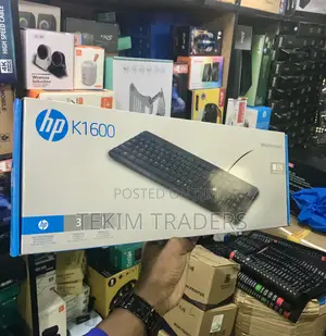 HP Full-Size Wired Keyboard - Spill-Proof, Adjustable Legs, USB
