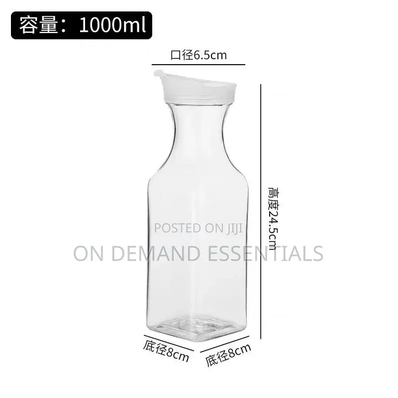 1000ml Clear Pitcher Bottle , Lightweight Juice/Water Carafe