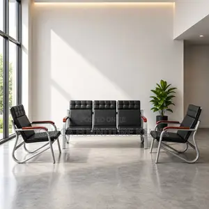 5-Seater Leather Visitor's Office Sofa