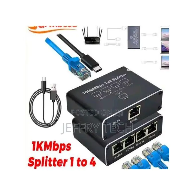 4 Ports RJ 45 Network Splitter
