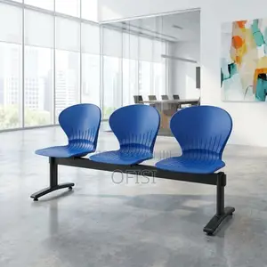 Waiting Bench; Modern 3-Link Durable Office Waiting Bench