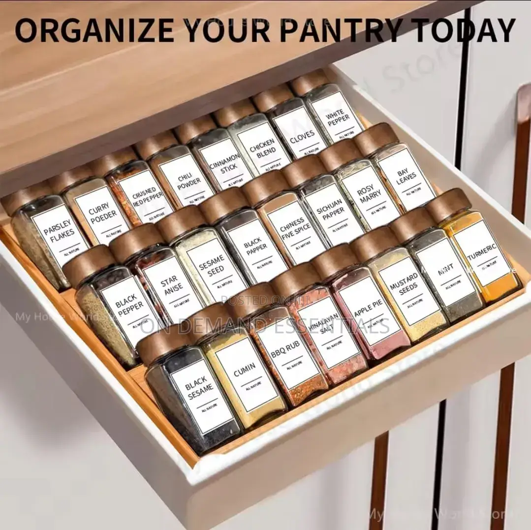 29pcs Set Glass Storage Spice Jars With Bamboo Lid