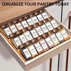 29pcs Set Glass Storage Spice Jars With Bamboo Lid